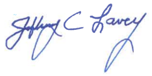 Jeffrey C. Lavey signature